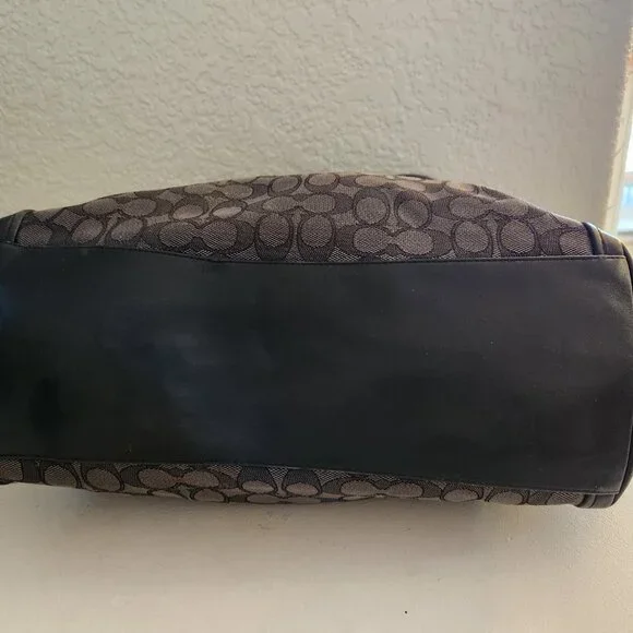 Euc Coach Edie Signature Jacquard Black & Gray Shoulder Bag